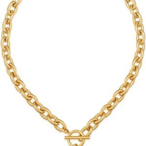 18K Gold Plated Coin Lion Head Pendant Necklace Chunky Paperclip Choker Necklace